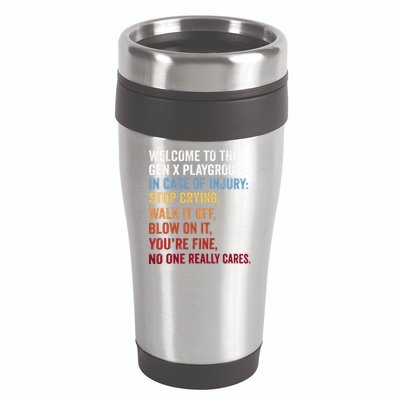 Welcome to the Gen X Playground Generation X 1980 Millennial 16oz Travel Tumbler