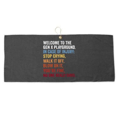 Welcome to the Gen X Playground Generation X 1980 Millennial Large Microfiber Waffle Golf Towel