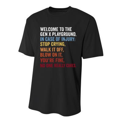 Welcome to the Gen X Playground Generation X 1980 Millennial Youth Performance Sprint T-Shirt