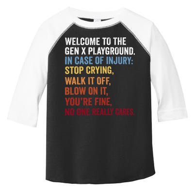 Welcome to the Gen X Playground Generation X 1980 Millennial Toddler Fine Jersey T-Shirt