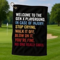 Welcome to the Gen X Playground Generation X 1980 Millennial Golf Towel