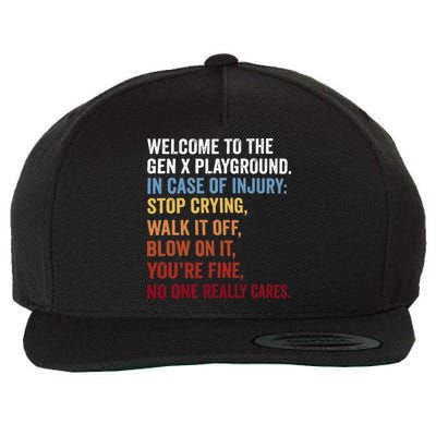 Welcome to the Gen X Playground Generation X 1980 Millennial Wool Snapback Cap