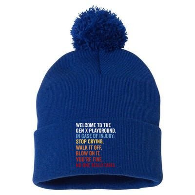 Welcome to the Gen X Playground Generation X 1980 Millennial Pom Pom 12in Knit Beanie
