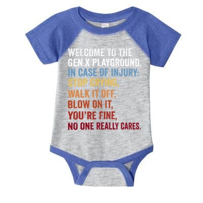 Welcome to the Gen X Playground Generation X 1980 Millennial Infant Baby Jersey Bodysuit