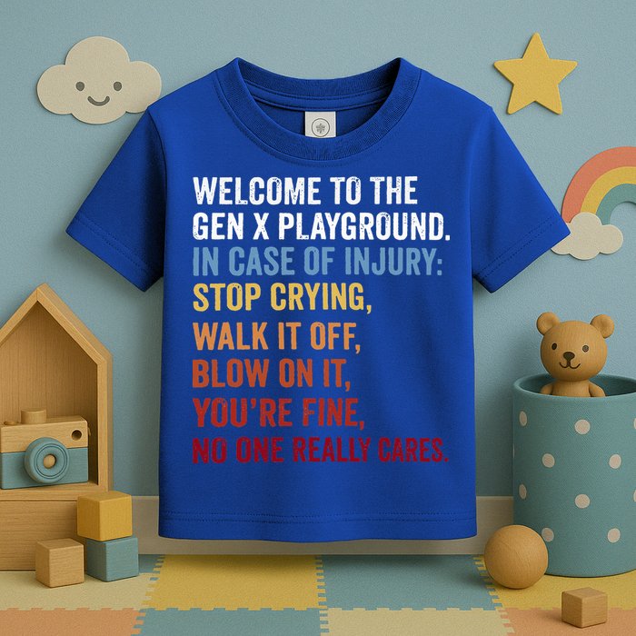 Welcome to the Gen X Playground Generation X 1980 Millennial Toddler T-Shirt