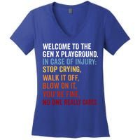 Welcome to the Gen X Playground Generation X 1980 Millennial Women's V-Neck T-Shirt