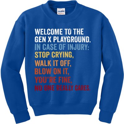 Welcome to the Gen X Playground Generation X 1980 Millennial Kids Sweatshirt
