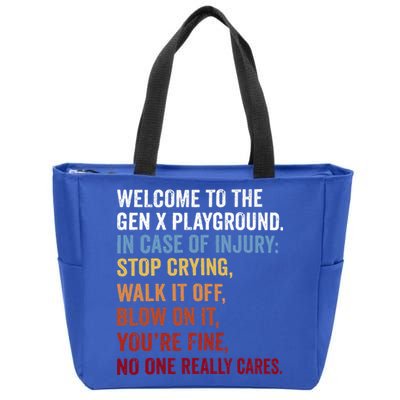 Welcome to the Gen X Playground Generation X 1980 Millennial Zip Tote Bag