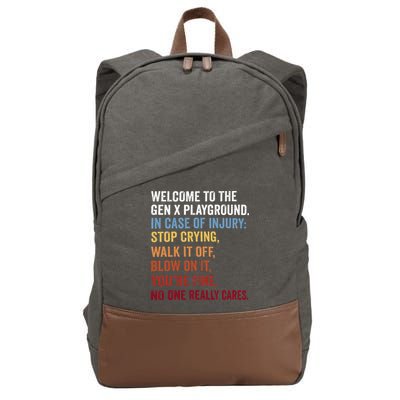 Welcome to the Gen X Playground Generation X 1980 Millennial Cotton Canvas Backpack