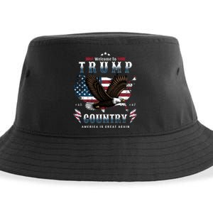 Welcome To Trump Country Usa Bald Eagle Sustainable Bucket Hat