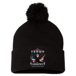 Welcome To Trump Country Usa Bald Eagle Pom Pom 12in Knit Beanie