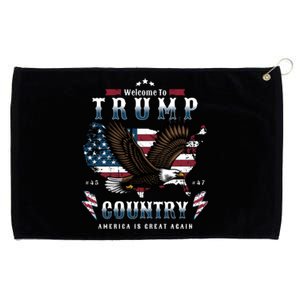 Welcome To Trump Country Usa Bald Eagle Grommeted Golf Towel