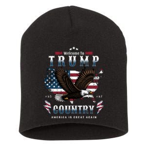 Welcome To Trump Country Usa Bald Eagle Short Acrylic Beanie