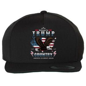 Welcome To Trump Country Usa Bald Eagle Wool Snapback Cap