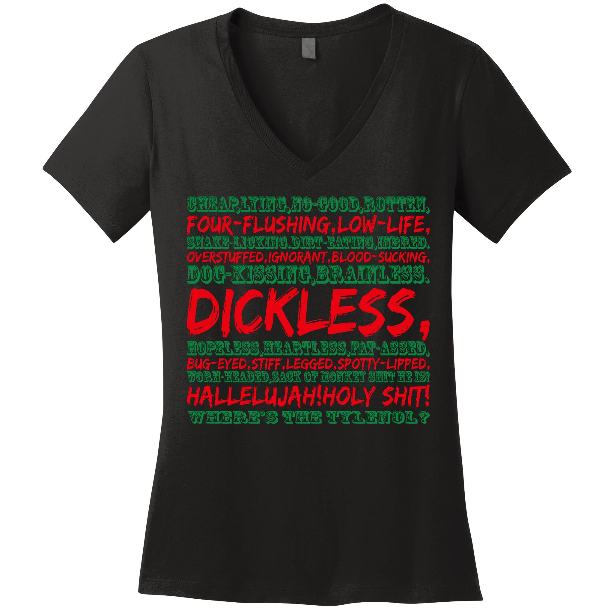 WhereS The Tylenol Christmas Vacation Rant Christmas Vacation Quote Women's V-Neck T-Shirt
