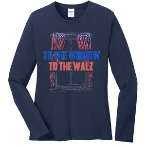 Window To The Walz Harris President Kamala Harris Waltz 2024 Ladies Long Sleeve Shirt