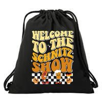 Welcome To The Schnitz Show Oktoberfest Retro Groovy Drawstring Bag