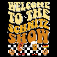 Welcome To The Schnitz Show Oktoberfest Retro Groovy Drawstring Bag