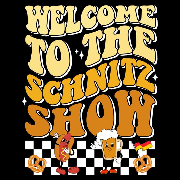 Welcome To The Schnitz Show Oktoberfest Retro Groovy Drawstring Bag