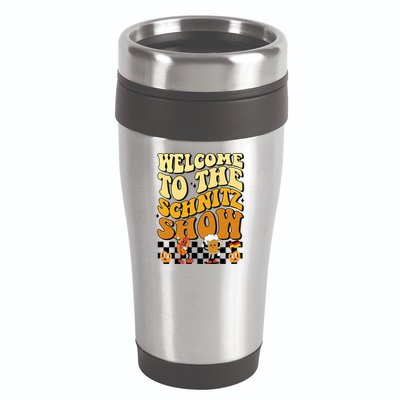 Welcome To The Schnitz Show Oktoberfest Retro Groovy 16oz Travel Tumbler