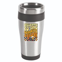 Welcome To The Schnitz Show Oktoberfest Retro Groovy 16oz Travel Tumbler