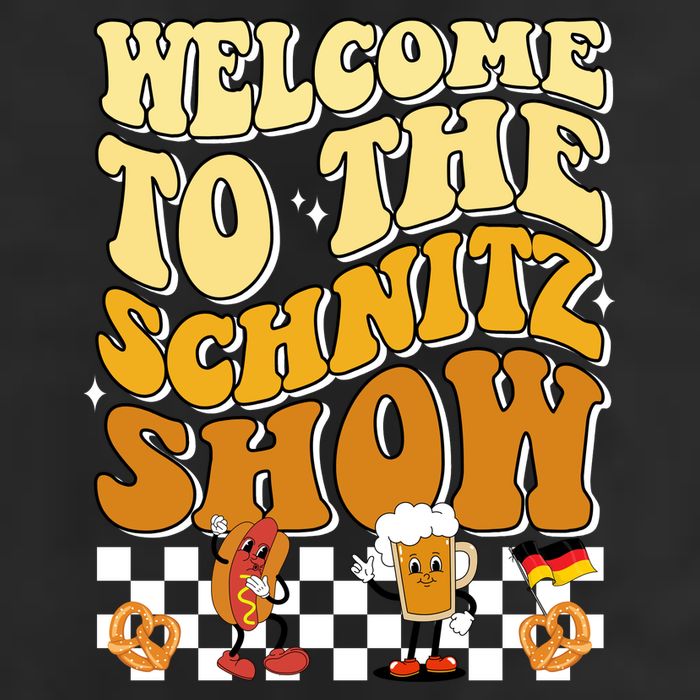Welcome To The Schnitz Show Oktoberfest Retro Groovy 25L Jumbo Tote
