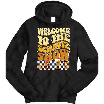 Welcome To The Schnitz Show Oktoberfest Retro Groovy Tie Dye Hoodie