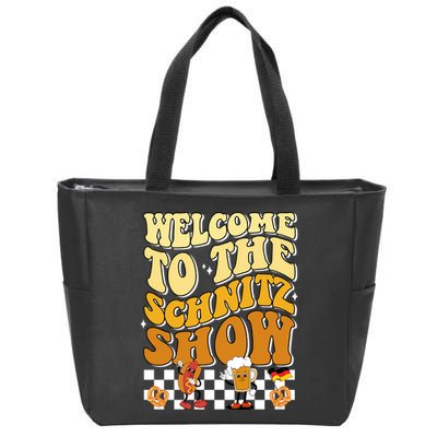 Welcome To The Schnitz Show Oktoberfest Retro Groovy Zip Tote Bag