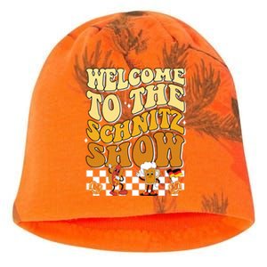 Welcome To The Schnitz Show Oktoberfest Retro Groovy Kati - Camo Knit Beanie