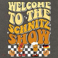 Welcome To The Schnitz Show Oktoberfest Retro Groovy Cotton Canvas Backpack
