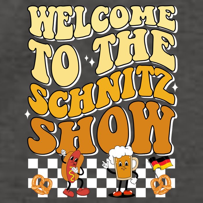 Welcome To The Schnitz Show Oktoberfest Retro Groovy Vector Backpack