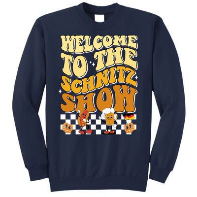 Welcome To The Schnitz Show Oktoberfest Retro Groovy Tall Sweatshirt