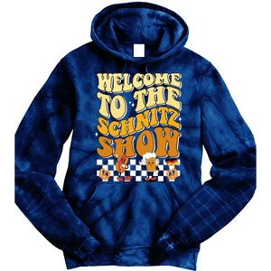 Welcome To The Schnitz Show Oktoberfest Retro Groovy Tie Dye Hoodie