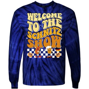 Welcome To The Schnitz Show Oktoberfest Retro Groovy Tie-Dye Long Sleeve Shirt