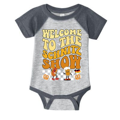 Welcome To The Schnitz Show Oktoberfest Retro Groovy Infant Baby Jersey Bodysuit