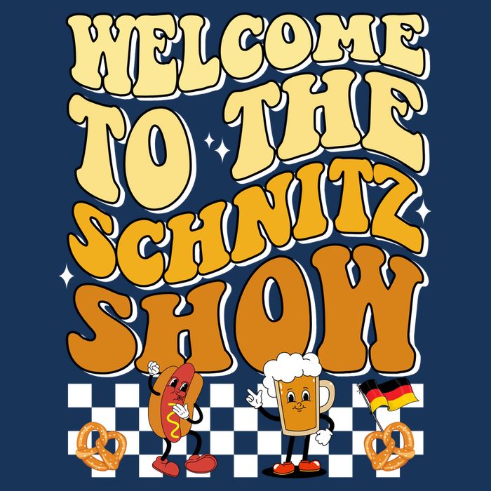 Welcome To The Schnitz Show Oktoberfest Retro Groovy Infant Baby Jersey Bodysuit