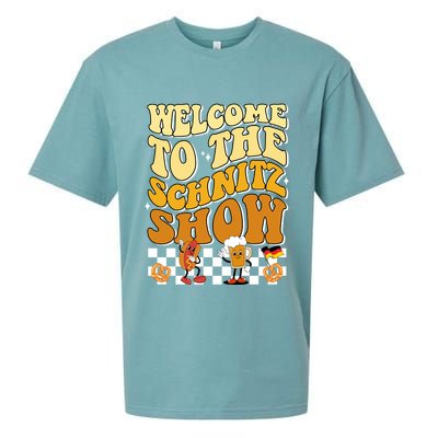 Welcome To The Schnitz Show Oktoberfest Retro Groovy Sueded Cloud Jersey T-Shirt