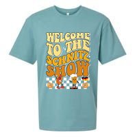Welcome To The Schnitz Show Oktoberfest Retro Groovy Sueded Cloud Jersey T-Shirt