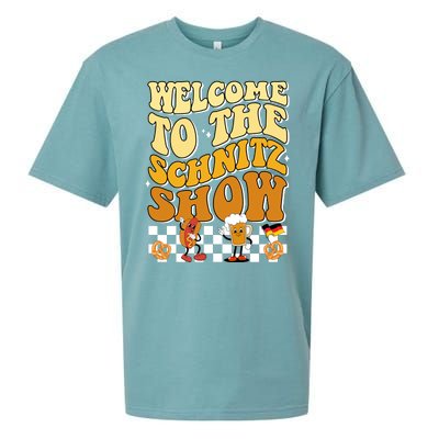 Welcome To The Schnitz Show Oktoberfest Retro Groovy Sueded Cloud Jersey T-Shirt