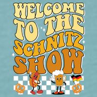 Welcome To The Schnitz Show Oktoberfest Retro Groovy Sueded Cloud Jersey T-Shirt