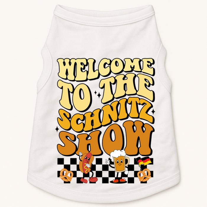 Welcome To The Schnitz Show Oktoberfest Retro Groovy Doggie Tank