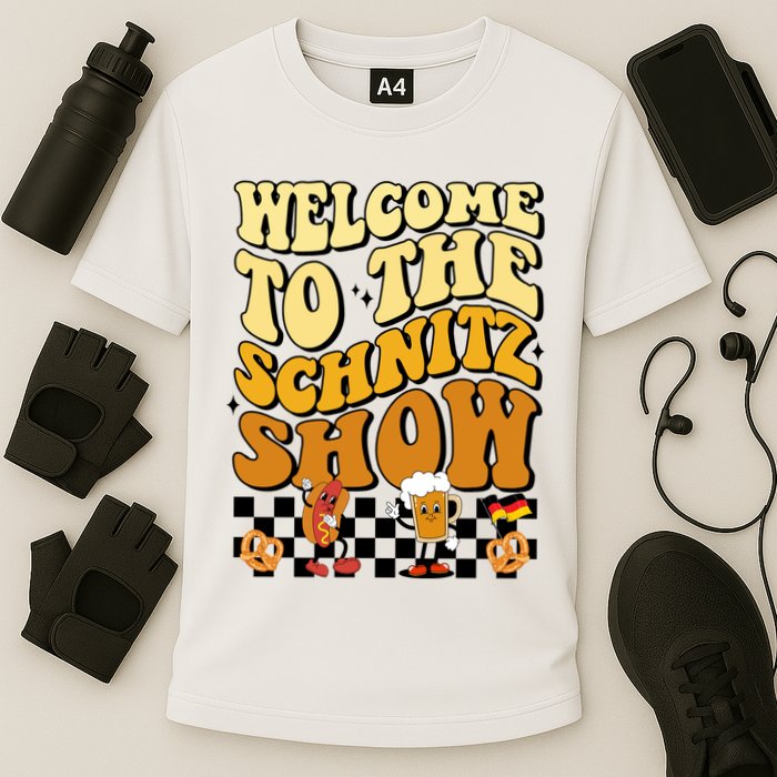 Welcome To The Schnitz Show Oktoberfest Retro Groovy Performance Shirt