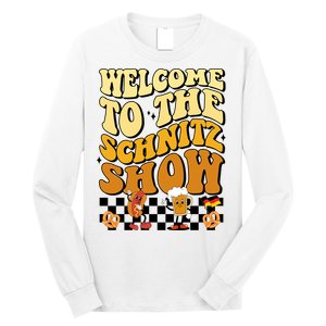 Welcome To The Schnitz Show Oktoberfest Retro Groovy Long Sleeve Shirt