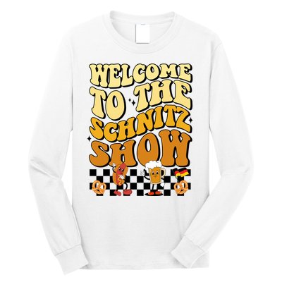 Welcome To The Schnitz Show Oktoberfest Retro Groovy Long Sleeve Shirt