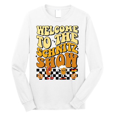 Welcome To The Schnitz Show Oktoberfest Retro Groovy Long Sleeve Shirt