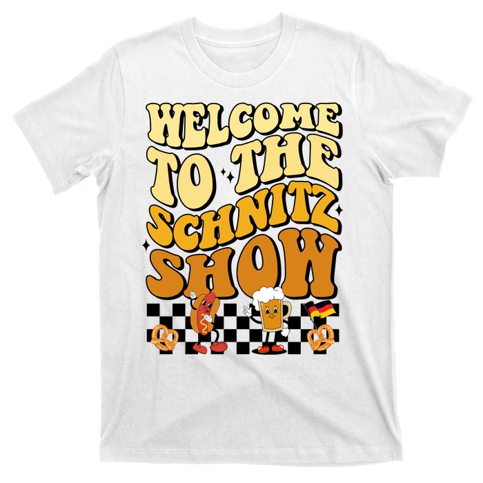 Welcome To The Schnitz Show Oktoberfest Retro Groovy T-Shirt