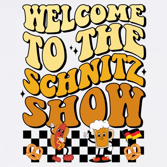 Welcome To The Schnitz Show Oktoberfest Retro Groovy T-Shirt