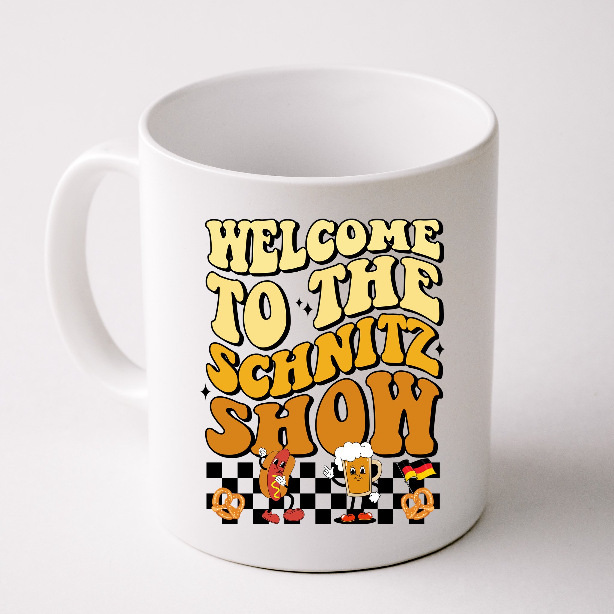 Welcome To The Schnitz Show Oktoberfest Retro Groovy Mug