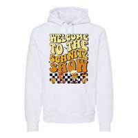 Welcome To The Schnitz Show Oktoberfest Retro Groovy Premium Hoodie