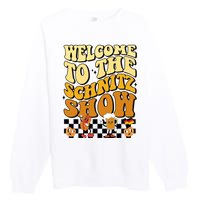 Welcome To The Schnitz Show Oktoberfest Retro Groovy Premium Crewneck Sweatshirt